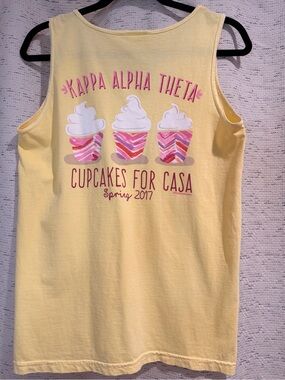 Comfort Colors Kappa Alpha Theta Cupcakes for CASA Sorority Tank Top